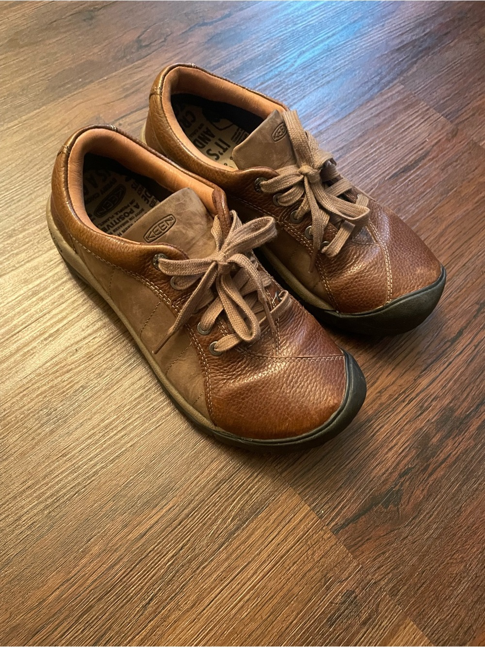 Keen Women’s 10 EU 40.5 Brown Leather Lace Up Comfort Walking Hiking Shoes
